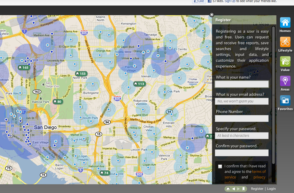 Example of the SpatialMatch registration form 