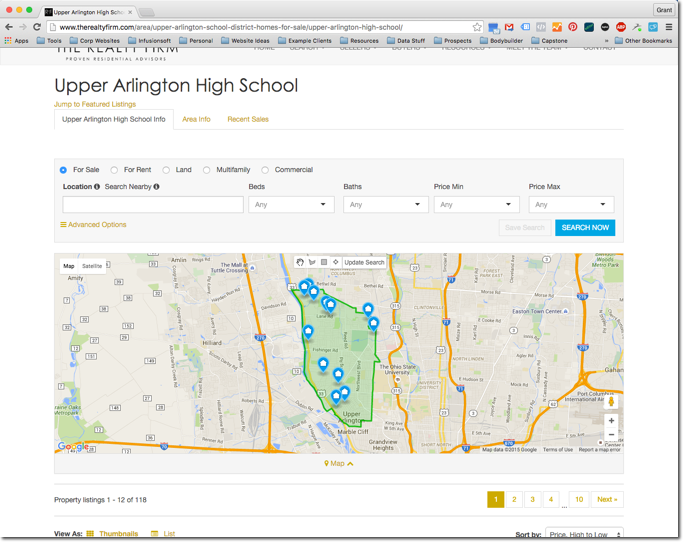 search homes by school attendance boundaries